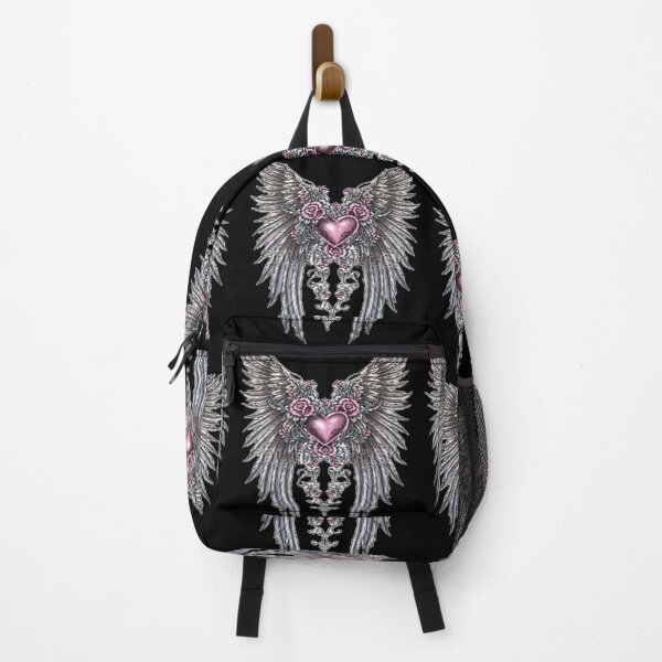 Item preview, Metallic Pink Heart with Silver Wings designed and sold by TroviTutto.