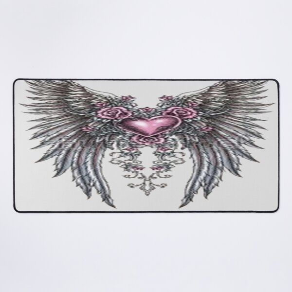 Item preview, Metallic Pink Heart with Silver Wings designed and sold by TroviTutto.