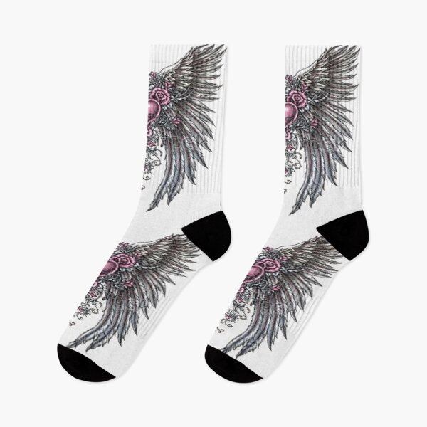 Item preview, Metallic Pink Heart with Silver Wings designed and sold by TroviTutto.