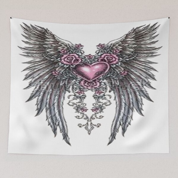 Item preview, Metallic Pink Heart with Silver Wings designed and sold by TroviTutto.