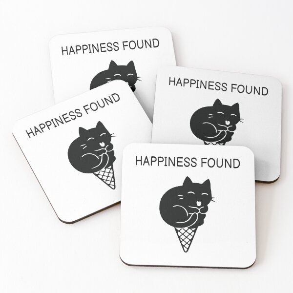 Item preview, HAPPINESS FOUND Funny Black Cat Sticker designed and sold by FUEGO & NOX.