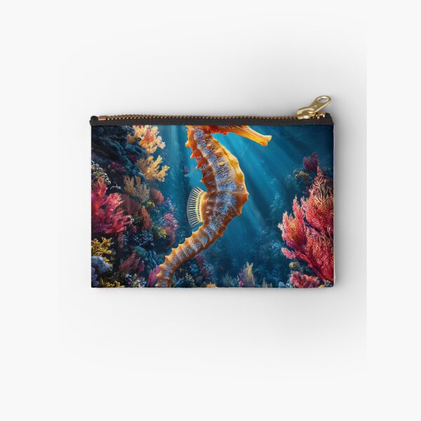 Item preview, Vibrant Seahorse in Colorful Coral Reef Scene designed and sold by Artessie.