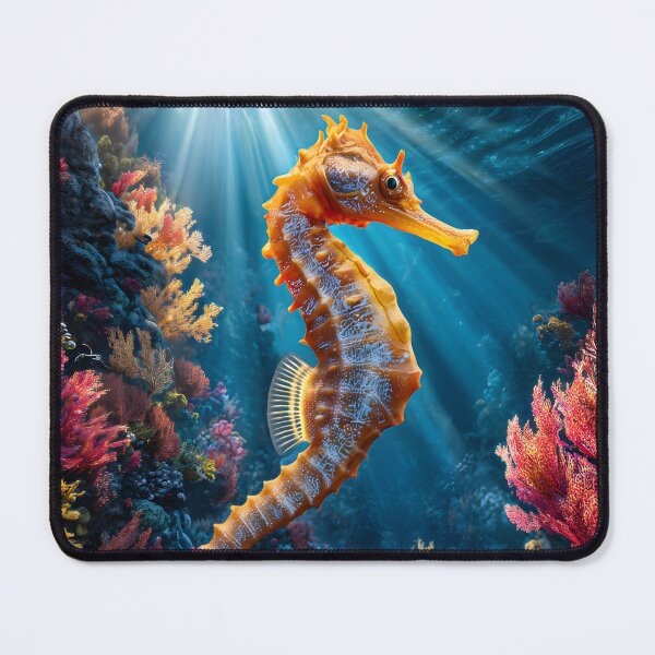 Item preview, Vibrant Seahorse in Colorful Coral Reef Scene designed and sold by Artessie.