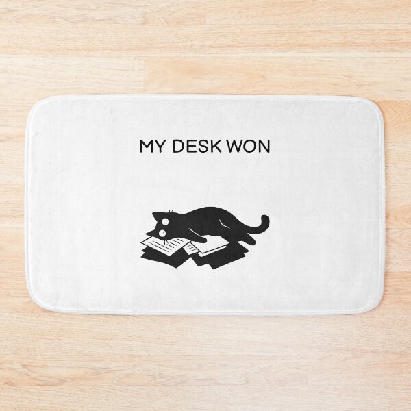 Item preview, MY DESK WON Funny Black Cat Sticker designed and sold by FUEGO & NOX.