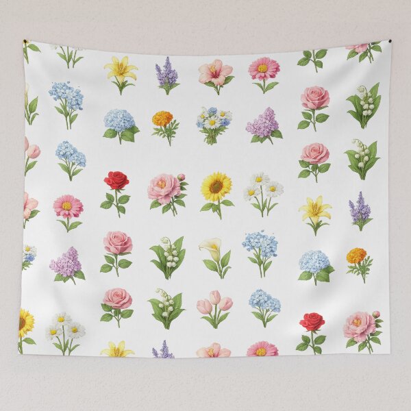 Item preview, Vintage Floral Bouquet Set Rose Peony Sunflower Lavender Aesthetic designed and sold by Rehnair.