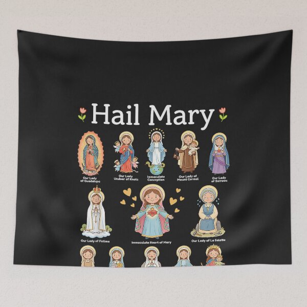 Item preview, Hail Mary Marian Apparitions Latin Marian Titles Catholic designed and sold by CriseldaBruning.