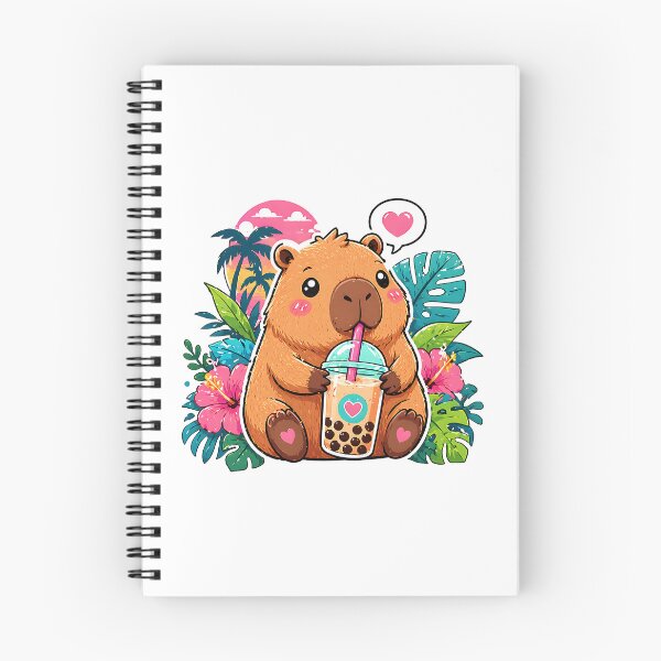 Item preview, Cute Capybara Drinking Bubble Tea designed and sold by Awarrie.