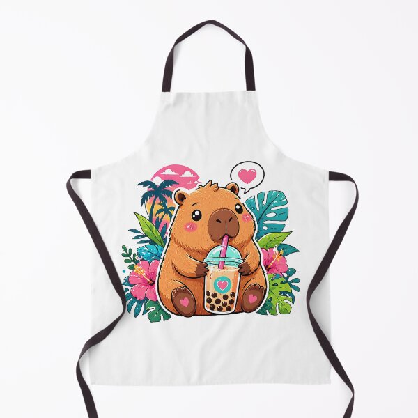 Item preview, Cute Capybara Drinking Bubble Tea designed and sold by Awarrie.