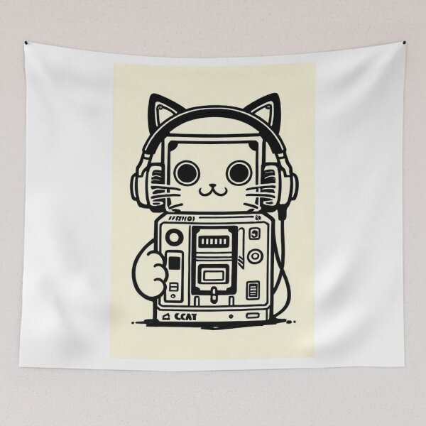 Item preview, Cat - Green Walkman Retro designed and sold by World-Pets.