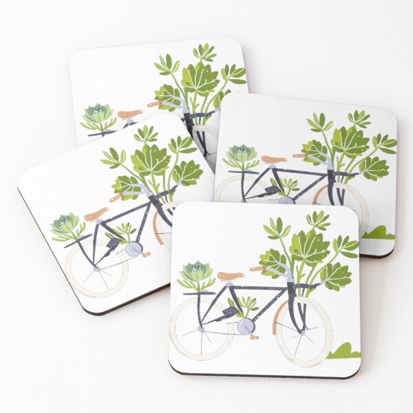 Item preview, Botanical Bicycle Illustration – Nature Bike, Green Leaves & Floral Cycling Art designed and sold by designerbhai009.