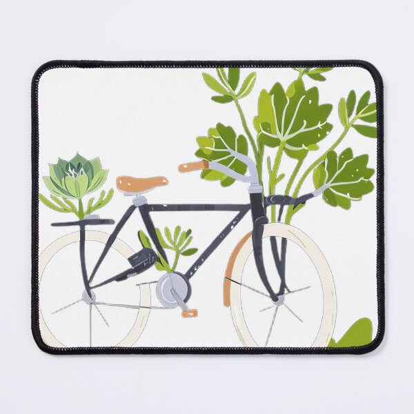 Item preview, Botanical Bicycle Illustration – Nature Bike, Green Leaves & Floral Cycling Art designed and sold by designerbhai009.
