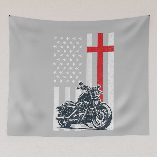 Item preview, Christian Biker Motorcycle American Flag Cross designed and sold by mjohnson9.