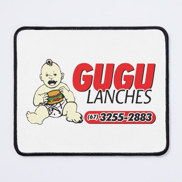 Item preview, Gugu Lanches Baby Eating Burger Mascot Vintage Logo designed and sold by chaartis.
