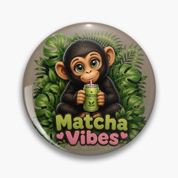 Item preview, Cute Chimp Matcha Vibes Kawaii Jungle Tea Lover T-Shirt designed and sold by Aimetoi.