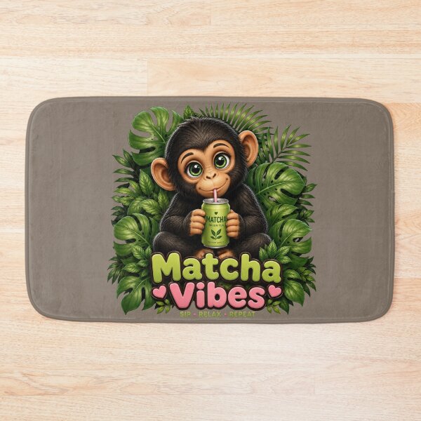 Item preview, Cute Chimp Matcha Vibes Kawaii Jungle Tea Lover T-Shirt designed and sold by Aimetoi.