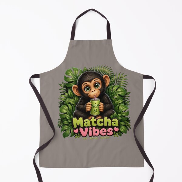 Item preview, Cute Chimp Matcha Vibes Kawaii Jungle Tea Lover T-Shirt designed and sold by Aimetoi.