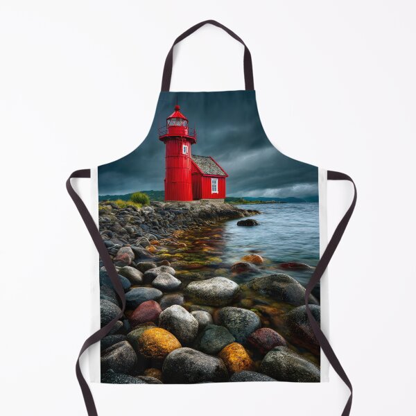 Item preview, Stunning Red Lighthouse Against Dramatic Sky designed and sold by Artessie.
