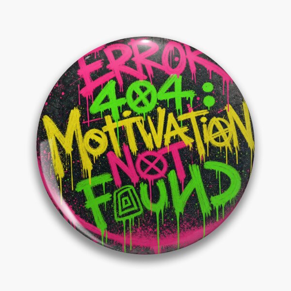 Item preview, Error 404 Motivation Not Found – Neon Graffiti Design designed and sold by Arrow2025.