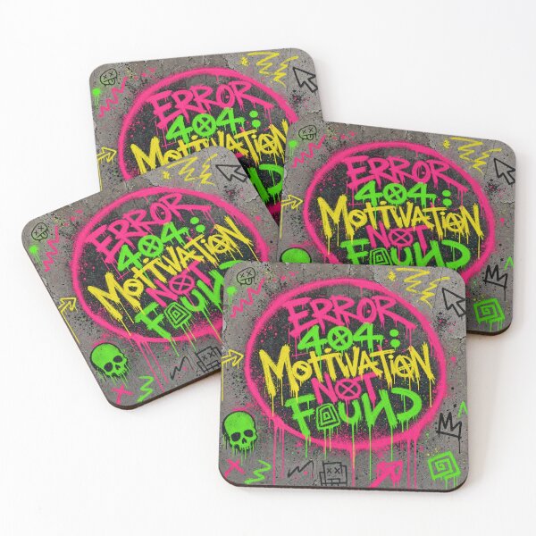 Item preview, Error 404 Motivation Not Found – Neon Graffiti Design designed and sold by Arrow2025.