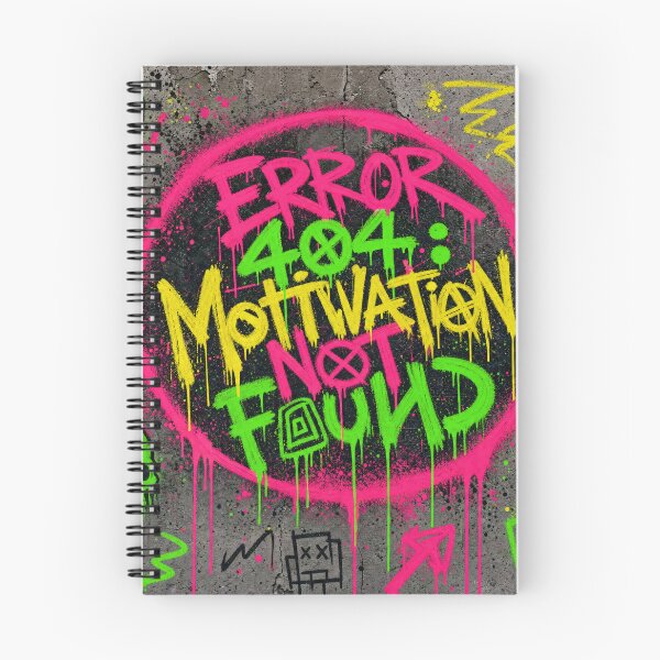 Item preview, Error 404 Motivation Not Found – Neon Graffiti Design designed and sold by Arrow2025.