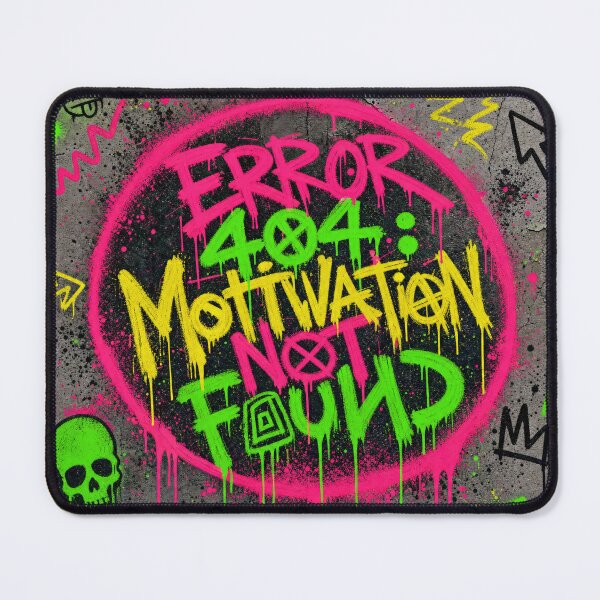 Item preview, Error 404 Motivation Not Found – Neon Graffiti Design designed and sold by Arrow2025.