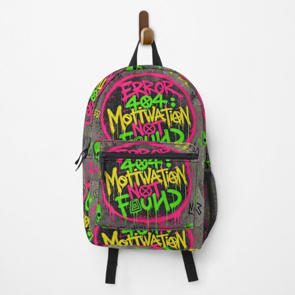 Item preview, Error 404 Motivation Not Found – Neon Graffiti Design designed and sold by Arrow2025.