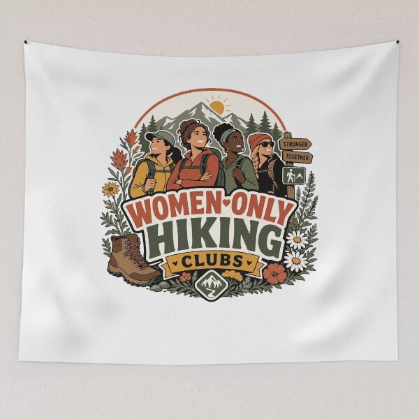 Item preview, Midlife Hiking Friends Retro Trail Club Design designed and sold by JansenGS.