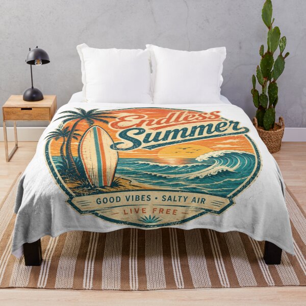 Item preview, Vintage Palm Tree Sunset Ocean Waves Design designed and sold by Awarrie.