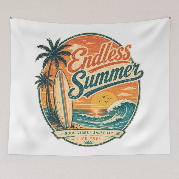 Item preview, Vintage Palm Tree Sunset Ocean Waves Design designed and sold by Awarrie.