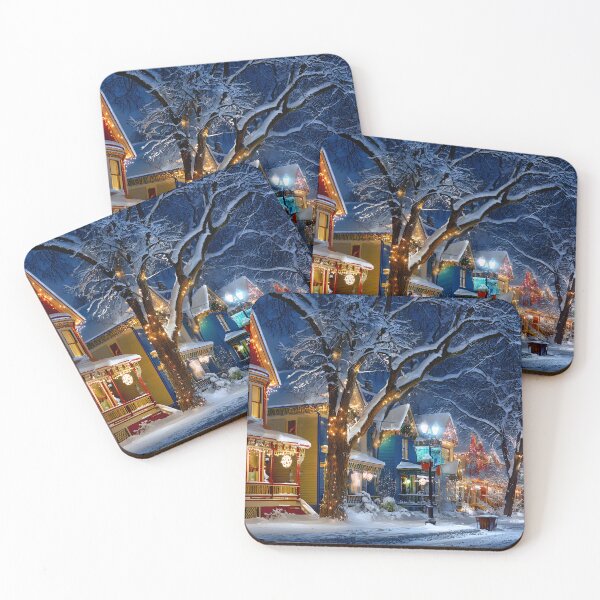 Item preview, Charming Snowy Street Decorated for the Holidays designed and sold by Artessie.