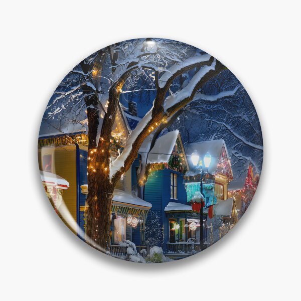 Item preview, Charming Snowy Street Decorated for the Holidays designed and sold by Artessie.