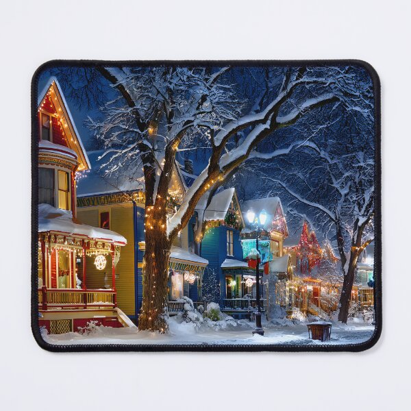 Item preview, Charming Snowy Street Decorated for the Holidays designed and sold by Artessie.