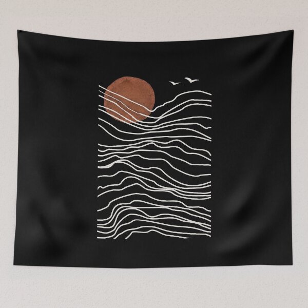 Item preview, Abstract Sun and Waves Minimalist Line Art designed and sold by Shopeon Designs.