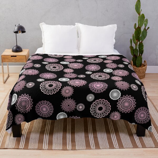 Item preview, White and Pink Mandalas on Black designed and sold by JaygiesDesign.