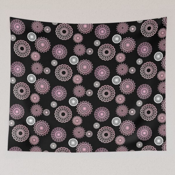 Item preview, White and Pink Mandalas on Black  designed and sold by JaygiesDesign.