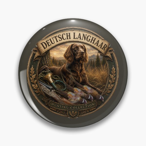 Item preview, German Longhaired Pointer Hunting Companion | Fine Art Sporting Dog Illustration designed and sold by TammyHunterArt.