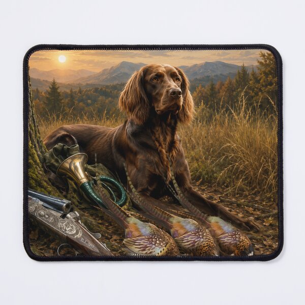 Item preview, German Longhaired Pointer Hunting Companion | Fine Art Sporting Dog Illustration designed and sold by TammyHunterArt.