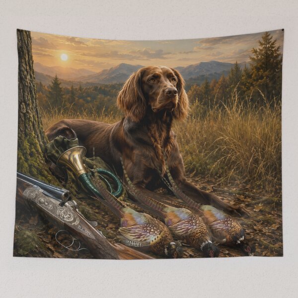 Item preview, German Longhaired Pointer Hunting Companion | Fine Art Sporting Dog Illustration designed and sold by TammyHunterArt.
