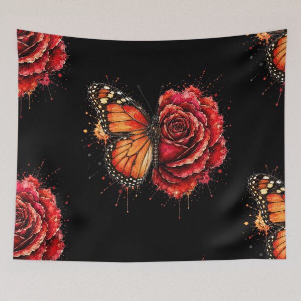 Item preview, Rose Butterfly Watercolor Illustration designed and sold by ColorSplash123.