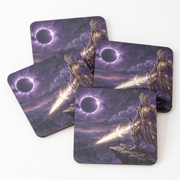 Item preview, Eclipse Paladin Corrupted Golden Knight Dark Fantasy Art designed and sold by TheRichGallery.