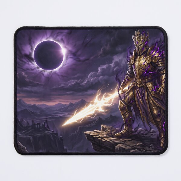 Item preview, Eclipse Paladin Corrupted Golden Knight Dark Fantasy Art designed and sold by TheRichGallery.