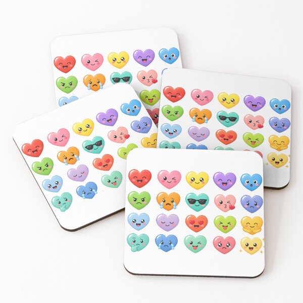 Item preview, Cute Kawaii Heart Emoji Set Colorful Emotion Expression Aesthetic designed and sold by Rehnair.