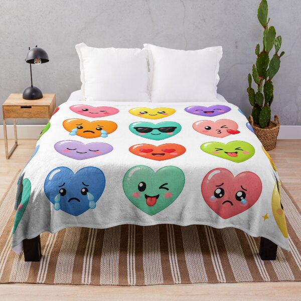 Item preview, Cute Kawaii Heart Emoji Set Colorful Emotion Expression Aesthetic designed and sold by Rehnair.