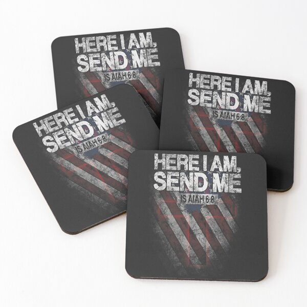 Item preview, Here I Am Send Me American Flag Cross Isaiah 6 8 Bible Verse designed and sold by CriseldaBruning.