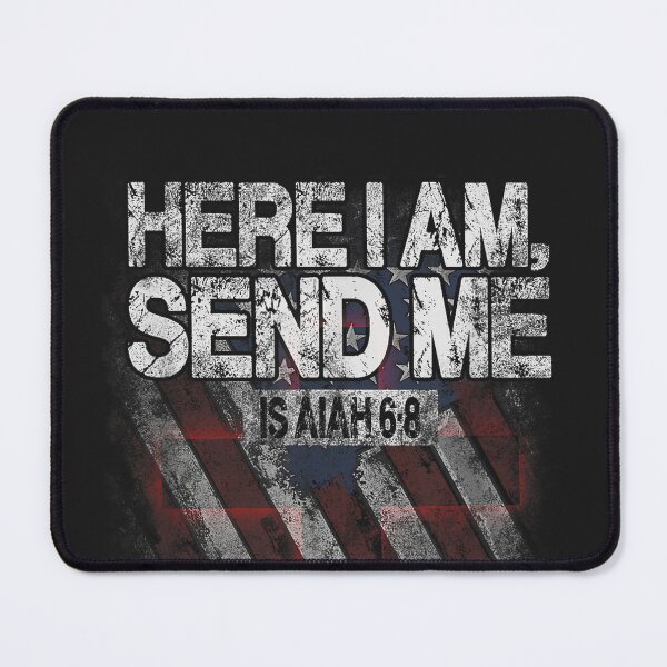 Item preview, Here I Am Send Me American Flag Cross Isaiah 6 8 Bible Verse designed and sold by CriseldaBruning.
