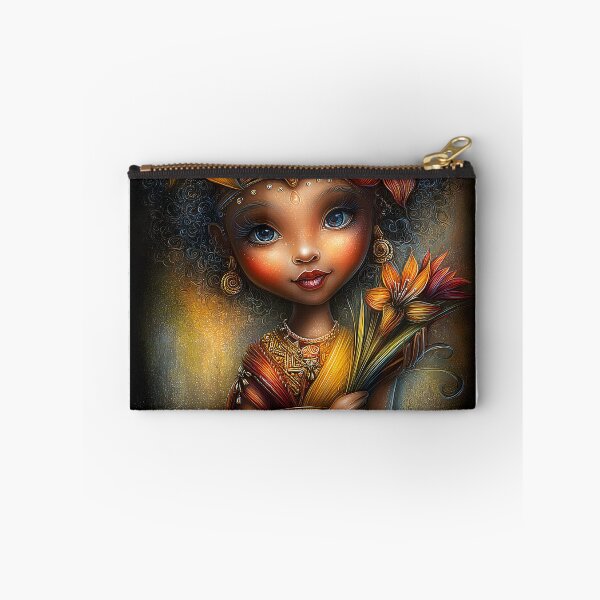 Item preview, Vibrant Cultural Portrait with Floral Accents designed and sold by Artessie.