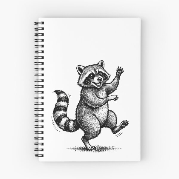 Item preview, Joyful Dancing Raccoon Vintage Woodcut Art designed and sold by seven things shop.