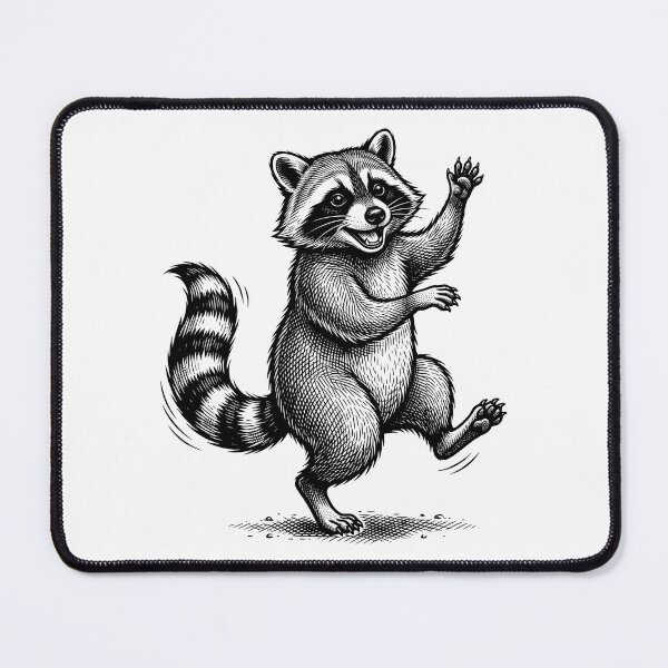 Item preview, Joyful Dancing Raccoon Vintage Woodcut Art designed and sold by seven things shop.