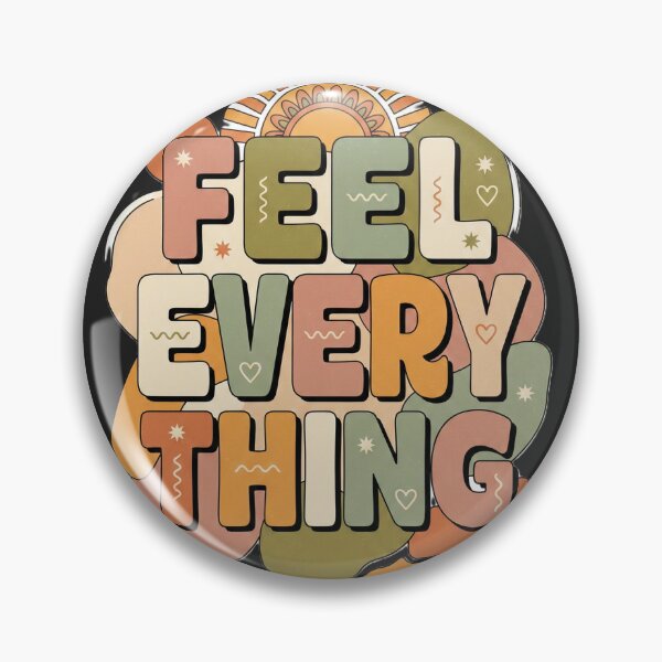 Item preview, Feel Every Thing Retro Groovy Boho Mental Health Quote designed and sold by ConfuseLab Shop.