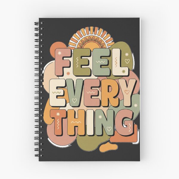 Item preview, Feel Every Thing Retro Groovy Boho Mental Health Quote designed and sold by ConfuseLab Alt.
